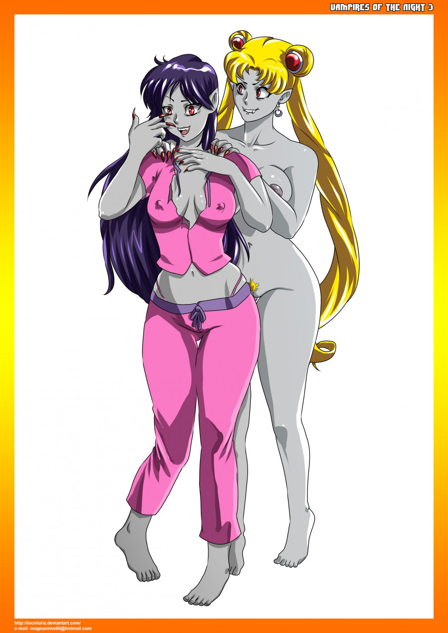 2girls bishoujo_senshi_sailor_moon bite bite_mark blonde_hair bra clothing corruption deviantart_username email_address enemy_conversion erect_nipples erect_nipples_under_clothes front_view huge_ass huge_breasts ittoryu24 large_ass large_breasts lingerie locofuria multiple_girls pajamas panties pubic_hair purple_hair pussy rei_hino sailor_moon small_breasts standing thick_thighs transformation usagi_tsukino vampire wide_hips