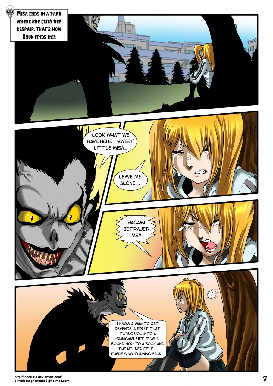 comic death_note deviantart_username email_address english_text female itt0ryu jacket locofuria misa_amane page_2 page_number ryuk thighhighs