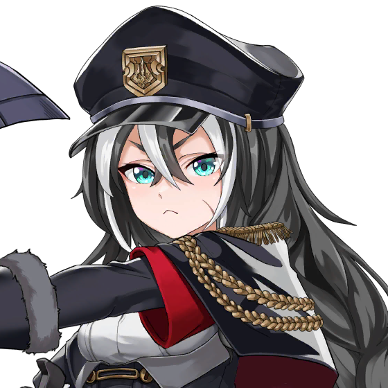 1girls black_capelet black_hair black_hat black_jacket blue_eyes braid capelet closed_mouth epaulettes female female_focus female_only fully_clothed game_cg hair_between_eyes hat jacket last_origin long_hair looking_at_viewer merope_(last_origin) military_hat military_jacket military_uniform multicolored_hair scar scar_on_face single_braid small_breasts solo streaked_hair transparent_background u-rix uniform upper_body white_hair