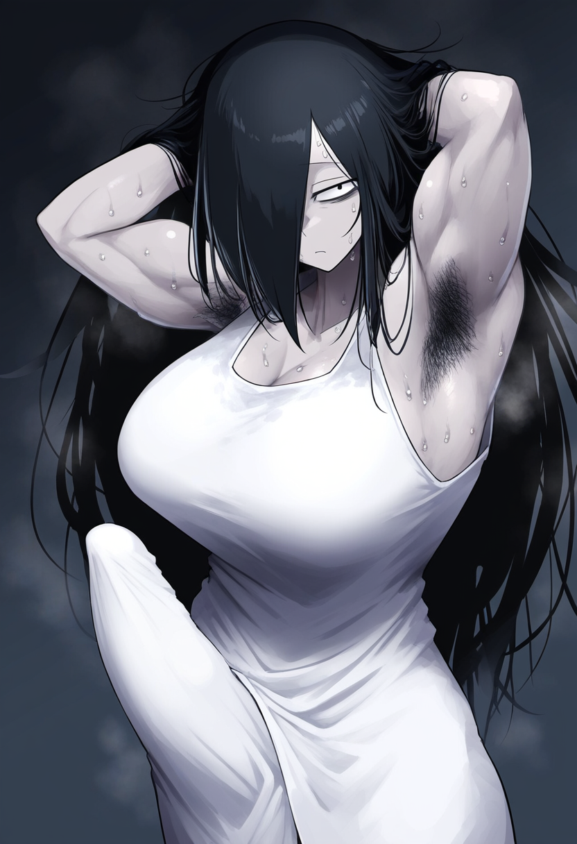 1futa ai_generated armpit armpit_fetish armpit_hair armpits arms_behind_head arms_up bicep biceps big_breasts big_penis black_hair breasts bulge bulge_through_clothing clothed clothing dark_hair erect_penis erection erection_under_clothes erection_under_clothing expressionless futa_only futanari ghost ghost_girl gloopai hair hair_over_one_eye huge_breasts huge_cock muscular muscular_futanari nai_diffusion pale pale-skinned_futanari pale_skin penis penis_outline penis_under_clothes solo solo_focus solo_futa steam steaming_body steamy sweat sweatdrop sweating the_ring white_clothing white_skin yamamura_sadako