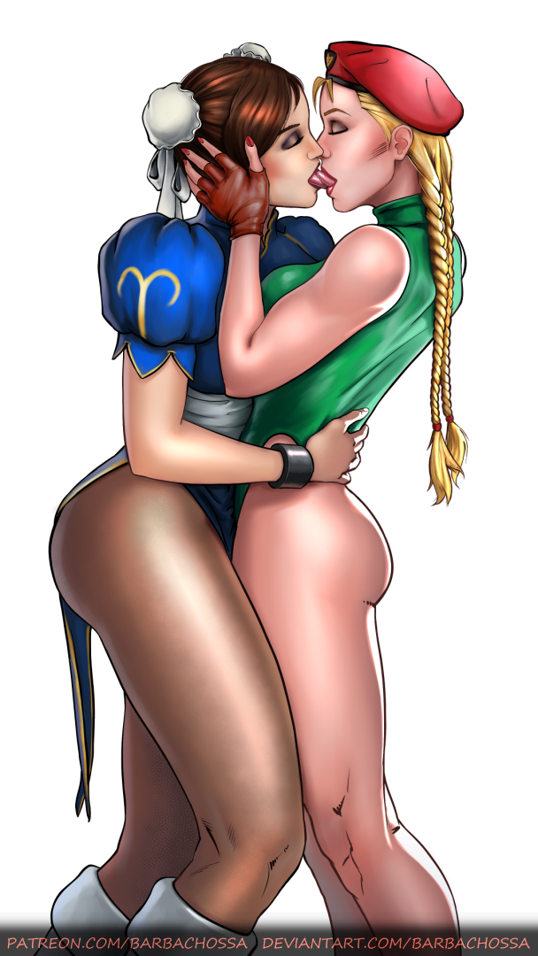 2024 2d 2d_(artwork) 2girls blonde blonde_female blonde_hair blonde_hair_female brown_hair cammy_white chun-li closed_eyes duo duo_female duo_focus eyes_closed female female/female female_on_female female_only girl_on_girl hand_on_head human kissing leotard lesbian lesbian_kiss multiple_girls pantyhose street_fighter tagme tongue_kiss tongue_on_tongue yuri