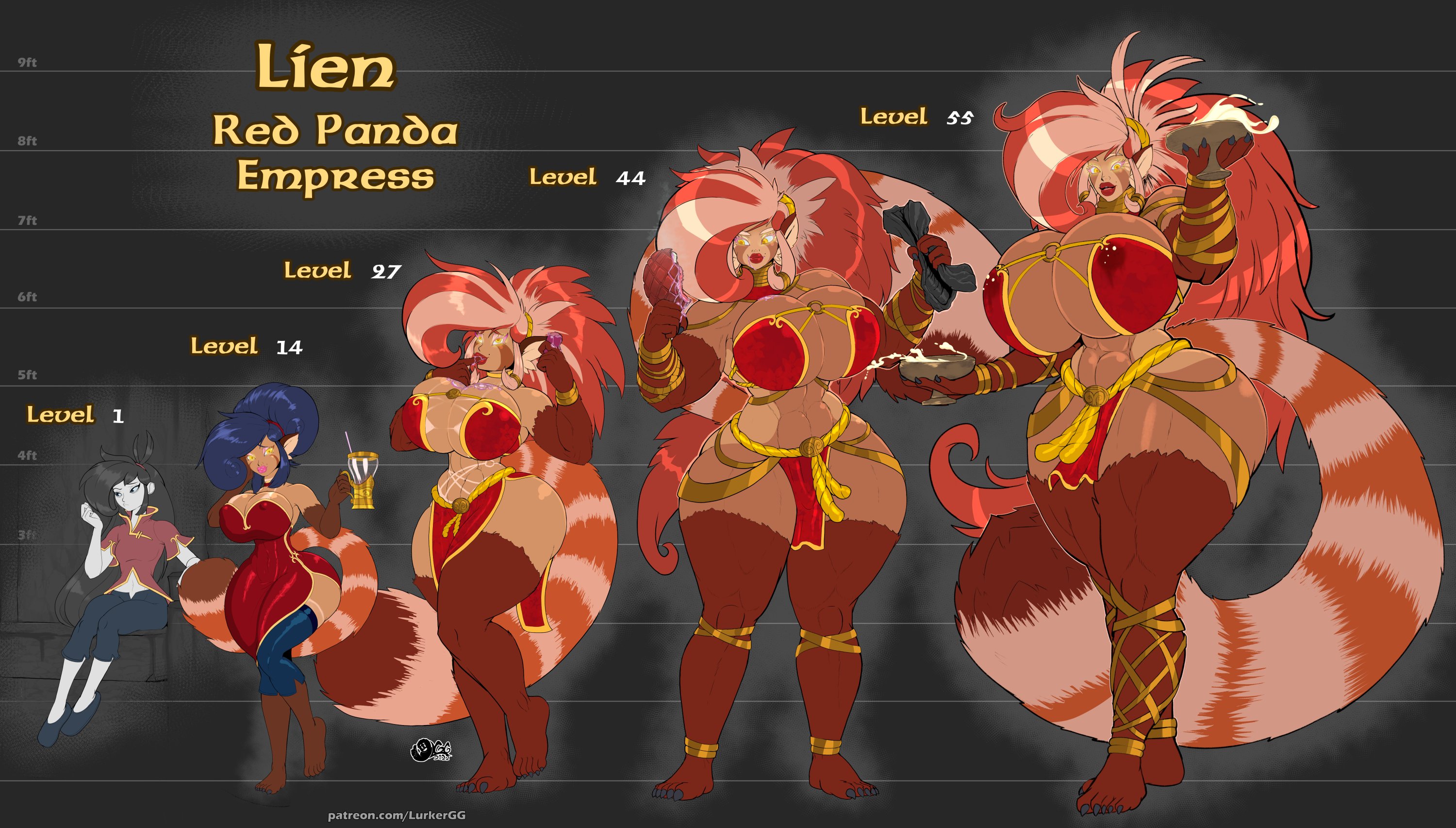 animal hands, animal legs, anthro, ass, ass expansion, breast expansion, breast growth, breast growth (enlargement), breasts, corruption, female, hair color change, hair growth, huge ass, huge breasts, lip expansion, loincloth, lurkergg, muscle growth, muscles, skin color change, species transformation, sutibaru, tagme, thick lips, thick thighs, thigh expansion, transformation, transformation sequence, wide hips
