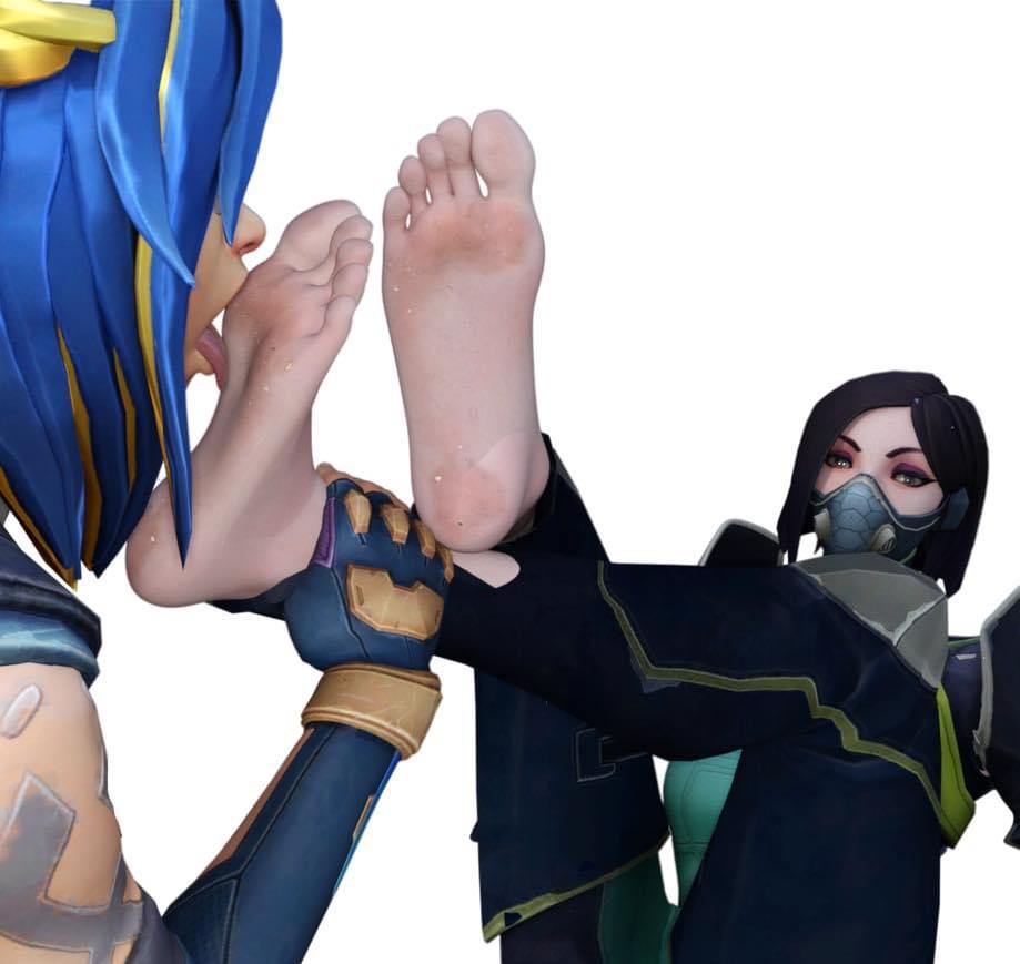feet, female, foot fetish, foot worship, neon (valorant), riot games, soles, valorant, viper (valorant)