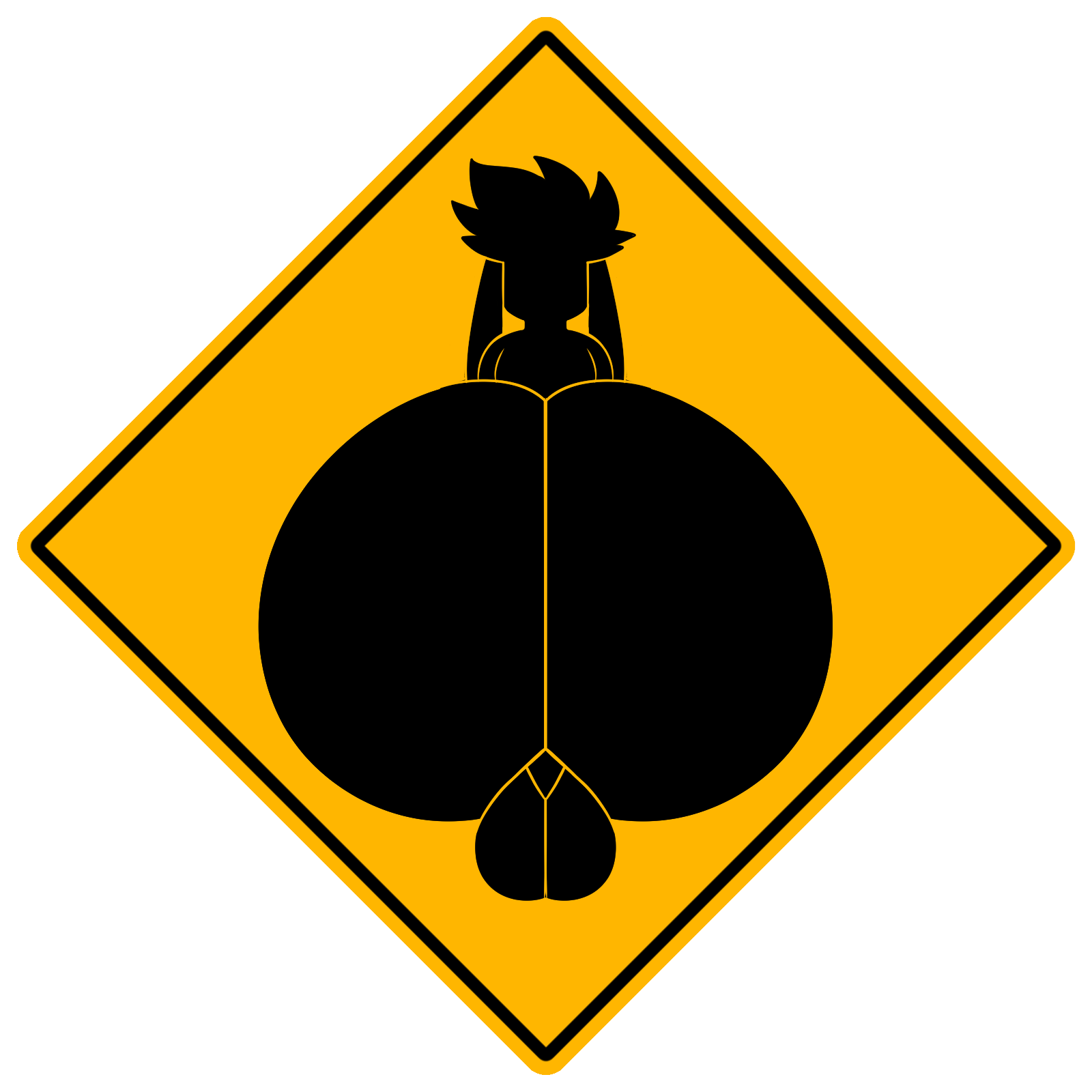 1:1 alpha_channel ass backsack balls big_butt furry genitals hi_res huge_butt hyper hyper_butt male mechaclank sign simple_background solo sparky_(disambiguation) toony transparent_png yellow_background