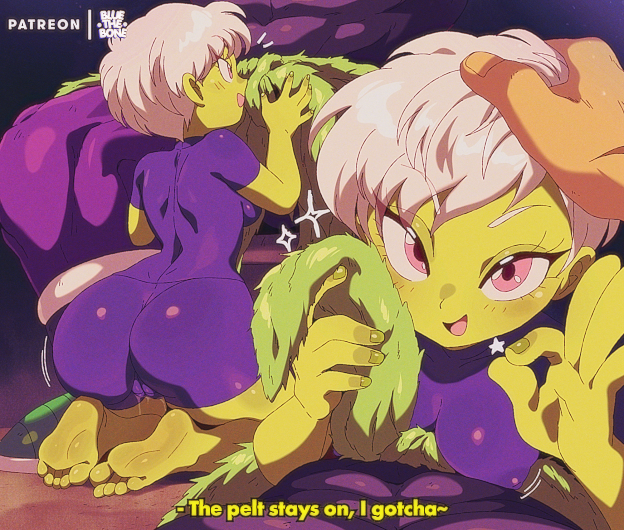 ass, bluethebone, cheelai, cute face, dragon ball, dragon ball super, feet, female, huge ass, smaller female, soles, soles female, tagme, toes