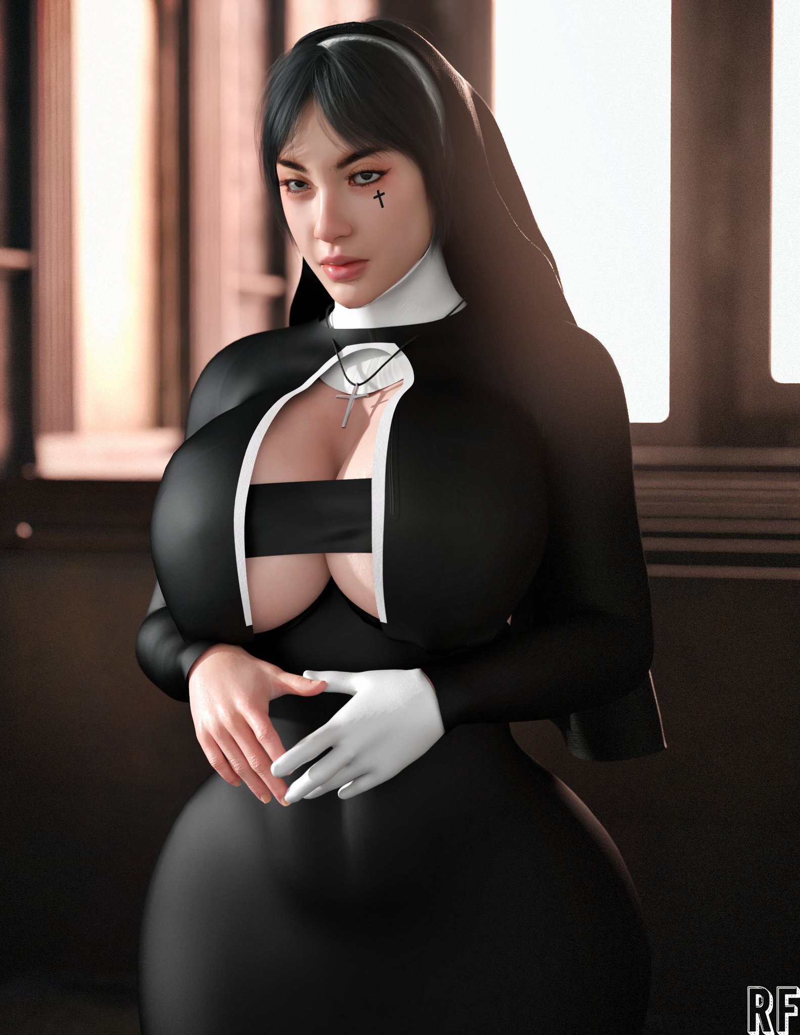 1girls, 3d, ass, big ass, big breasts, big thighs, bottom heavy, breasts, bust, busty, chest, curvaceous, curvy, curvy figure, female, female focus, hips, hourglass figure, huge ass, huge breasts, human, large ass, large breasts, legs, light skin, light-skinned female, lips, mature, mature female, nun, nun's habit, original, original character, rude frog, sister eunhwa, slim waist, thick, thick hips, thick legs, thick thighs, thighs, top heavy, voluptuous, waist, wide hips