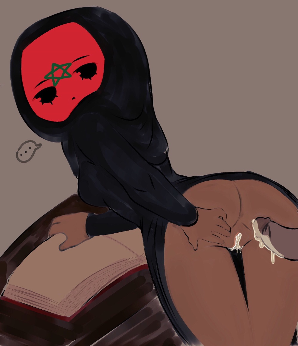 countryhumans countryhumans_girl cum_in_pussy dark_skin flawsy hijab morocco morocco_(countryhumans) muslim stretching_anus