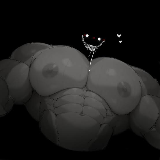 abbamusa410791, abs, backrooms, backrooms creature, bara, biceps, big pecs, bottom view, drooling, gay, horny, looking at viewer, male, male only, muscular, muscular male, pecs, smiler, smiler (the backrooms), the backrooms, yaoi