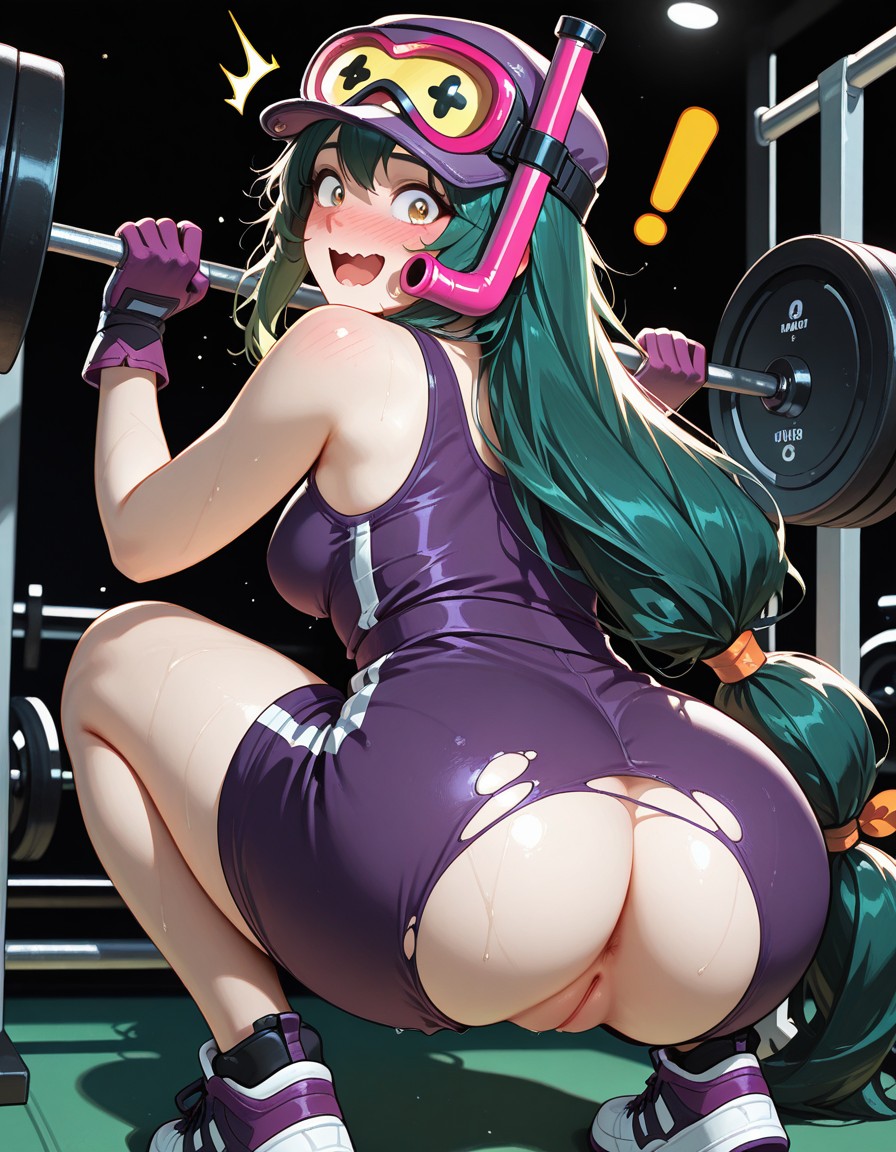 1girls, ai generated, alli (brawl stars), anus, brawl stars, female, gym, oiled, pussy, suprised, torn clothes