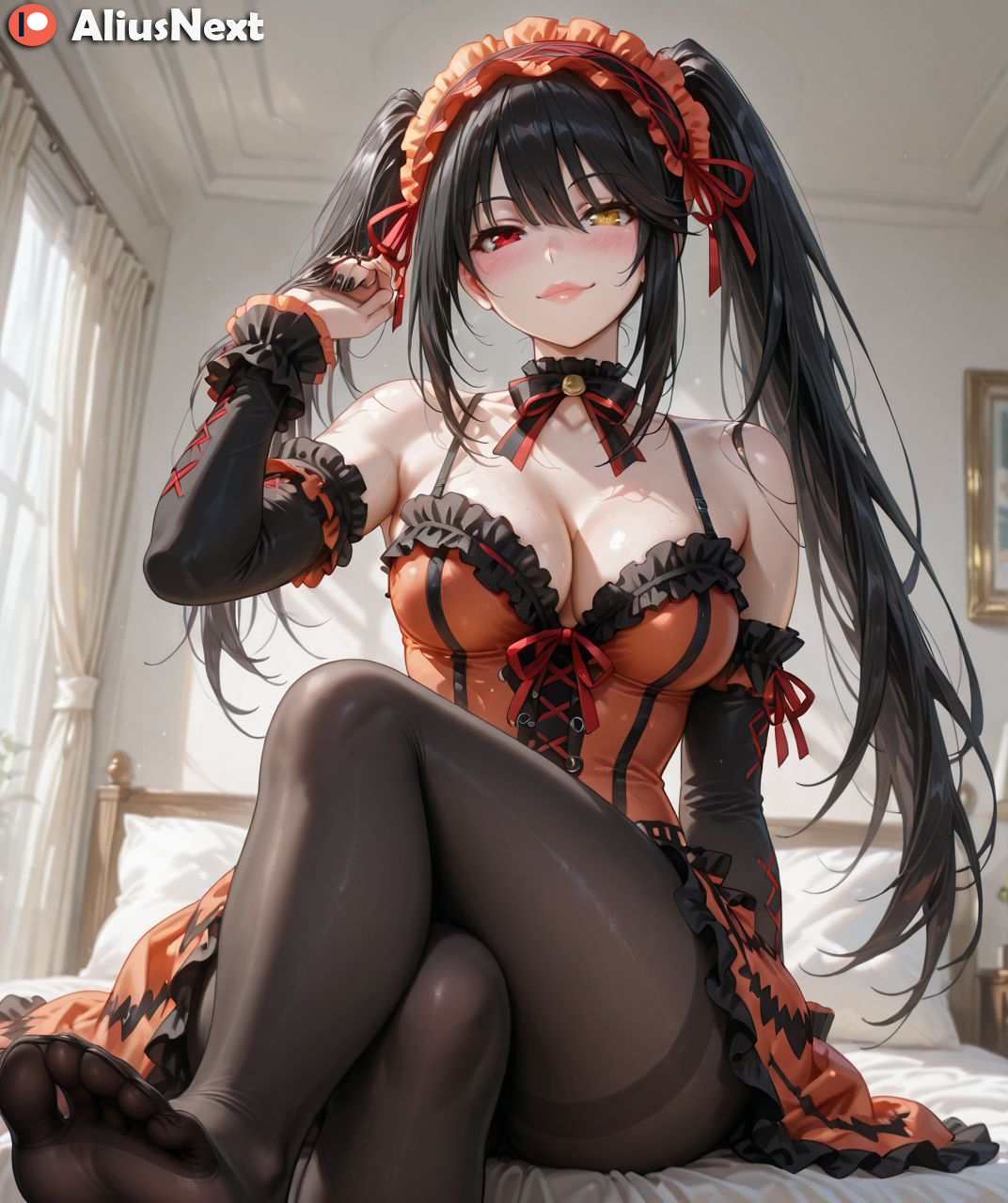 1girls, 2025, ai generated, aliusnext, anime, big ass, big breasts, breasts, date a live, female, female only, foot fetish, foot focus, footwear, hi, high, highres, huge ass, huge breasts, light skin, light-skinned female, lingerie, massive ass, massive breasts, mature, mature female, pantyhose, patreon, quality, res, resolution, style, sweat, sweatdrop, sweating, sweaty, sweaty body, sweaty breasts, thick, thick ass, thick hips, thick legs, thick lips, thick thighs, tokisaki kurumi, uncensored, username, voluptuous, voluptuous body, voluptuous female, watermark