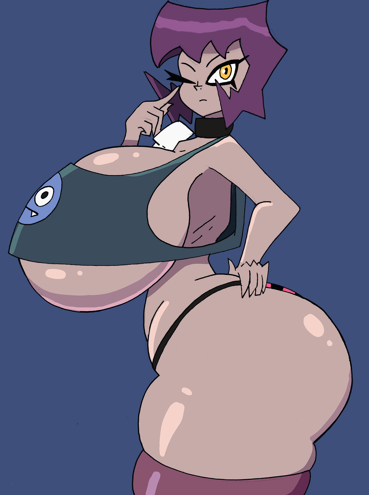 breasts, female, gaz membrane, gigantic breasts, gooeyblob, huge ass, huge breasts, invader zim, nickelodeon, thicc gaz