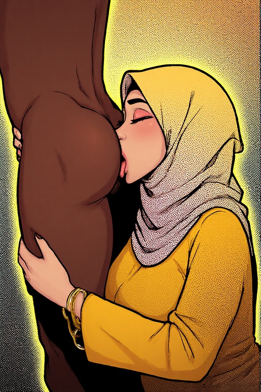 1boy, 1girls, asslicking, female, hijab, male, muslim, rimjob, rimming