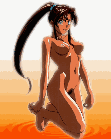 1girls achika_masaki blue_hair breasts female female_only large_breasts long_hair nipples nude pubic_hair solo tagme tenchi_muyo!