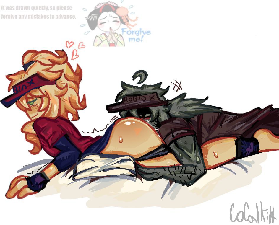 2boys, anilingus, blonde-haired male, c0c5lkih, elliot (forsaken), face between cheeks, forsaken (roblox), gay, laying on stomach, licking ass, male, male only, panties down, pillow, pizza game (roblox), pizza guy (pizza game (roblox)), rimming, rimming male, roblox, roblox game, robloxian, self upload, side view, tagme, work at a pizza place