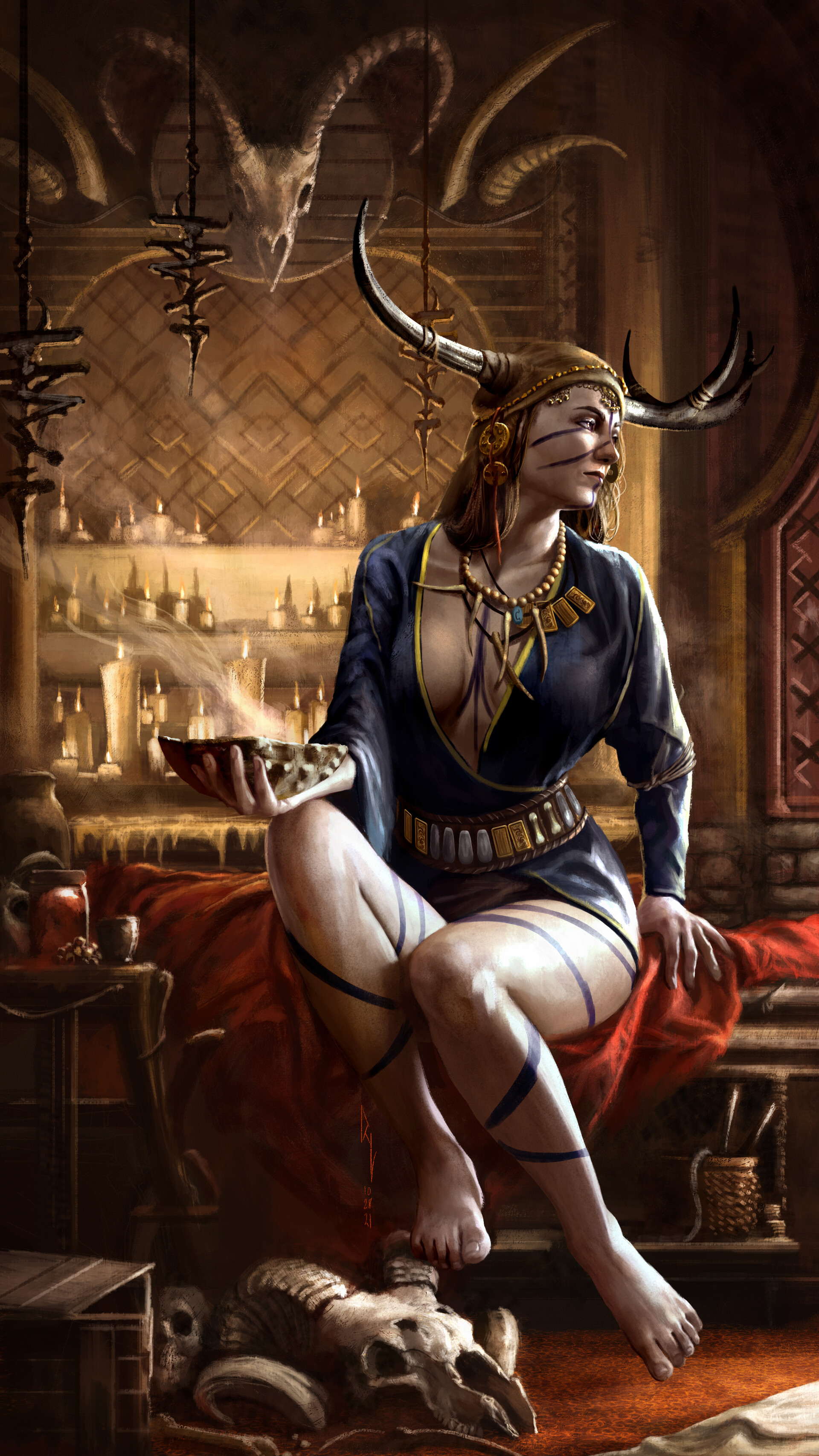 1girls, assassin's creed (series), assassin's creed valhalla, breasts, cleavage, clothed, erotic, face markings, facial markings, feet, feet fetish, female, female human, female only, foot fetish, high quality, high resolution, highres, human shaman, jewelry, necklace, nordic, nordic female, norse, norse pagan, norse woman, pagan, paganism, painting (artwork), rienqueleverite, seer, sexy, shaman, shamaness, shamanic, tattoo, tattoo on face, tattoos, tribal, tribal clothing, tribal female, tribal headdress, tribal jewelry, tribal markings, tribal necklace, tribal outfit, tribal paint, tribal spellcaster, tribal tattoo, tribal tattoos, ubisoft, valhalla, valka, valka (assassin's creed valhalla), valka (valhalla), valka the seer, video game, video game character, video game franchise, video games, viking, viking female