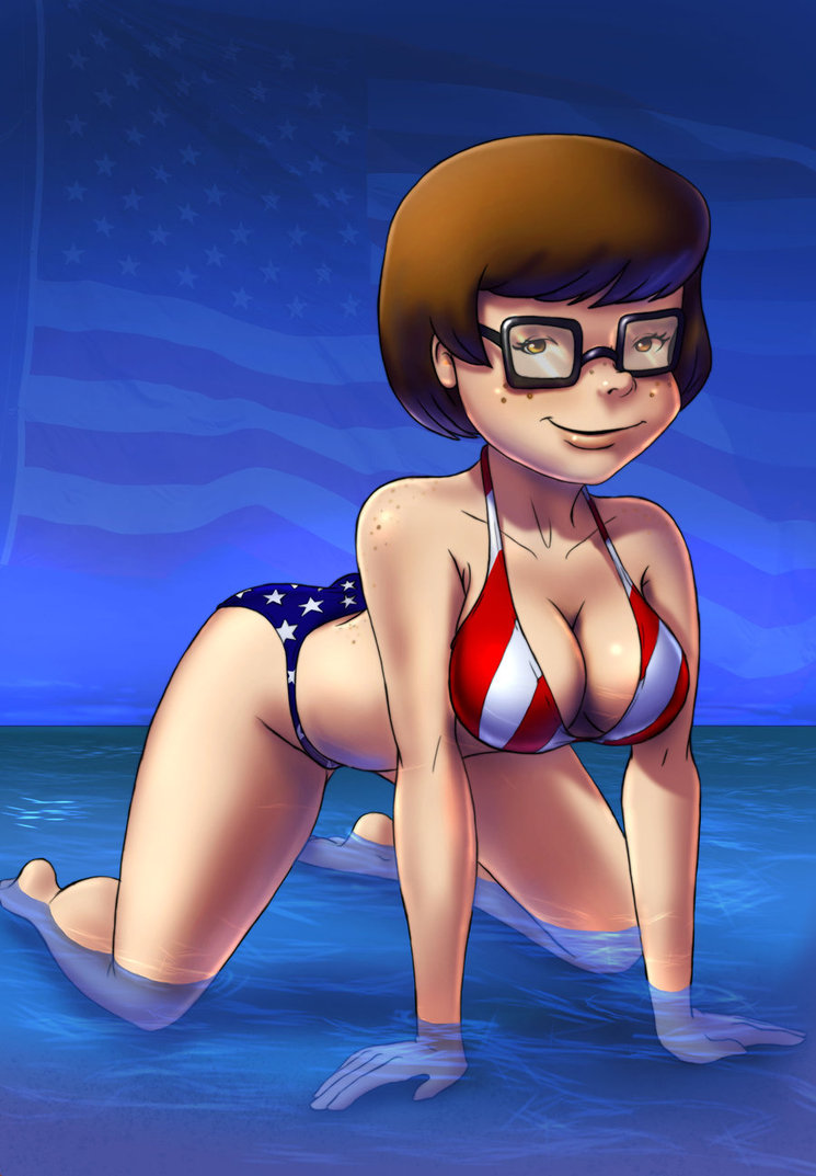 14-bis all_fours barefoot bikini female female_only glasses hanna-barbera human scooby-doo solo velma_dinkley