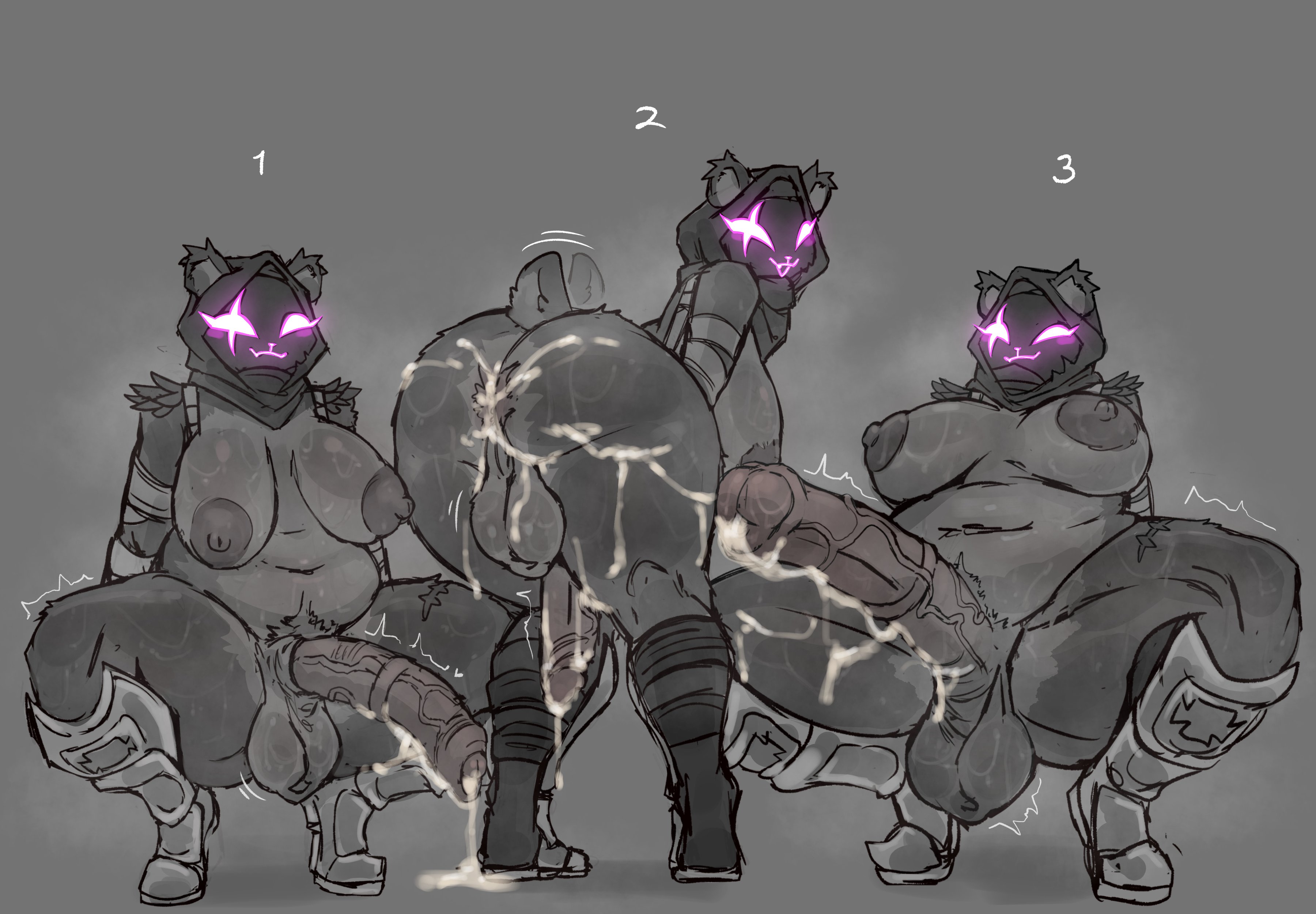 3futas, after anal, after sex, alternate version available, animal genitalia, anthro, anus, areolae, ass, backsack, balls, ballsack, behind view, bent over, big areola, big ass, big balls, big breasts, big butt, big penis, breasts, breasts bigger than head, bubble butt, chubby, chubby futa, cock-tail, cum, cum drip, cum in ass, cum inside, cum on ass, cum on body, cum on floor, cum on penis, cum on thighs, cum string, curvaceous, curvy, curvy figure, epic games, equine genitalia, equine penis, erect nipples, erection, flared penis, foreskin, forest, fortnite, furry, futa only, futanari, fuzzycreature, grey background, greyscale, horseballs, horsecock, horsecock futa, huge ass, huge balls, huge breasts, huge cock, intersex, long penis, looking at viewer, looking back, looking back at viewer, monochrome, musk, musk clouds, musky balls, musky butt, musky cock, nude, penis, perineum, raven team leader, scut tail, squatting, steam, steaming body, steamy ass, steamy penis, sweat, sweaty, sweaty balls, sweaty body, sweaty breasts, sweaty butt, sweaty thighs, tail, tailwag, take your pick, thick thighs, uncircumcised, ursine, voluptuous, voluptuous futa, wide hips