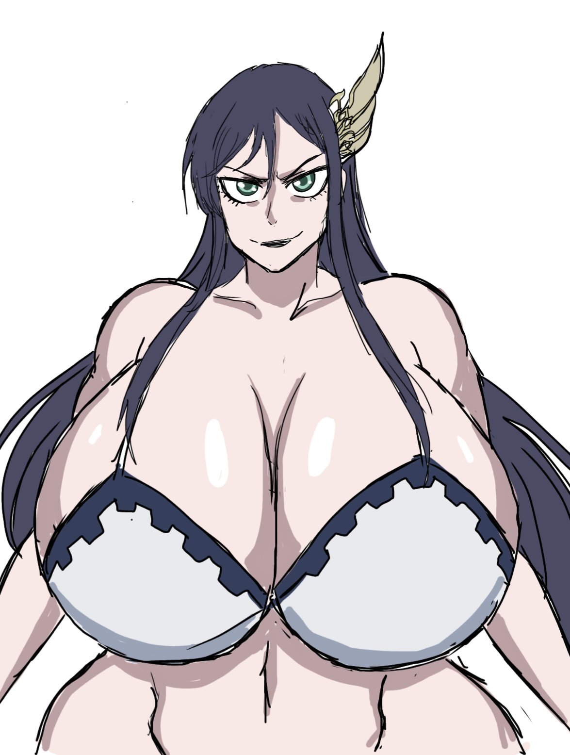 1girls, 2d, 2d (artwork), alternate body type, alternate breast size, big breasts, breasts, breasts bigger than head, brunhilde (shuumatsu no valkyrie), busty, busty female, curvy, curvy body, curvy female, curvy figure, digital drawing (artwork), digital media (artwork), female, female focus, female only, huge breasts, large breasts, mature, mature woman, momiji (artist), shuumatsu no valkyrie, simple background, solo, solo female, solo focus, tagme, upper body, white background