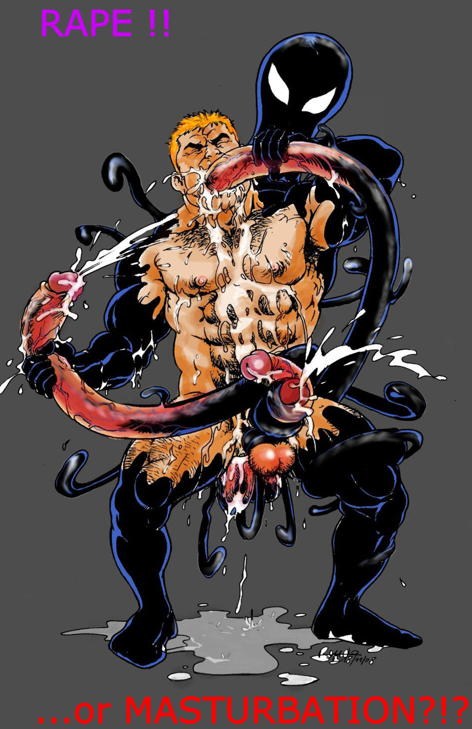 2008 2boys anal bruno_b eddie_brock human light-skinned_male light_skin male_only male_penetrated marvel penis_tentacles slime_boy spider-man_(series) straight_hair symbiote tentacle_on_male tentaclejob venom_(marvel) what yaoi