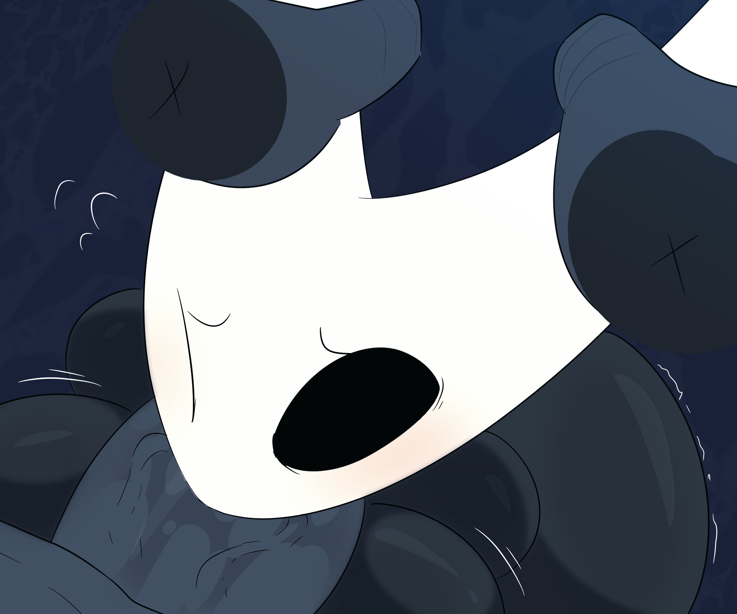 1boy, 1girls, ass, face fucking, fellatio, female, head grab, hollow knight, hollow knight: silksong, hornet (hollow knight), huge cock, lawgx, male, nsfw law, oral, penis, wince