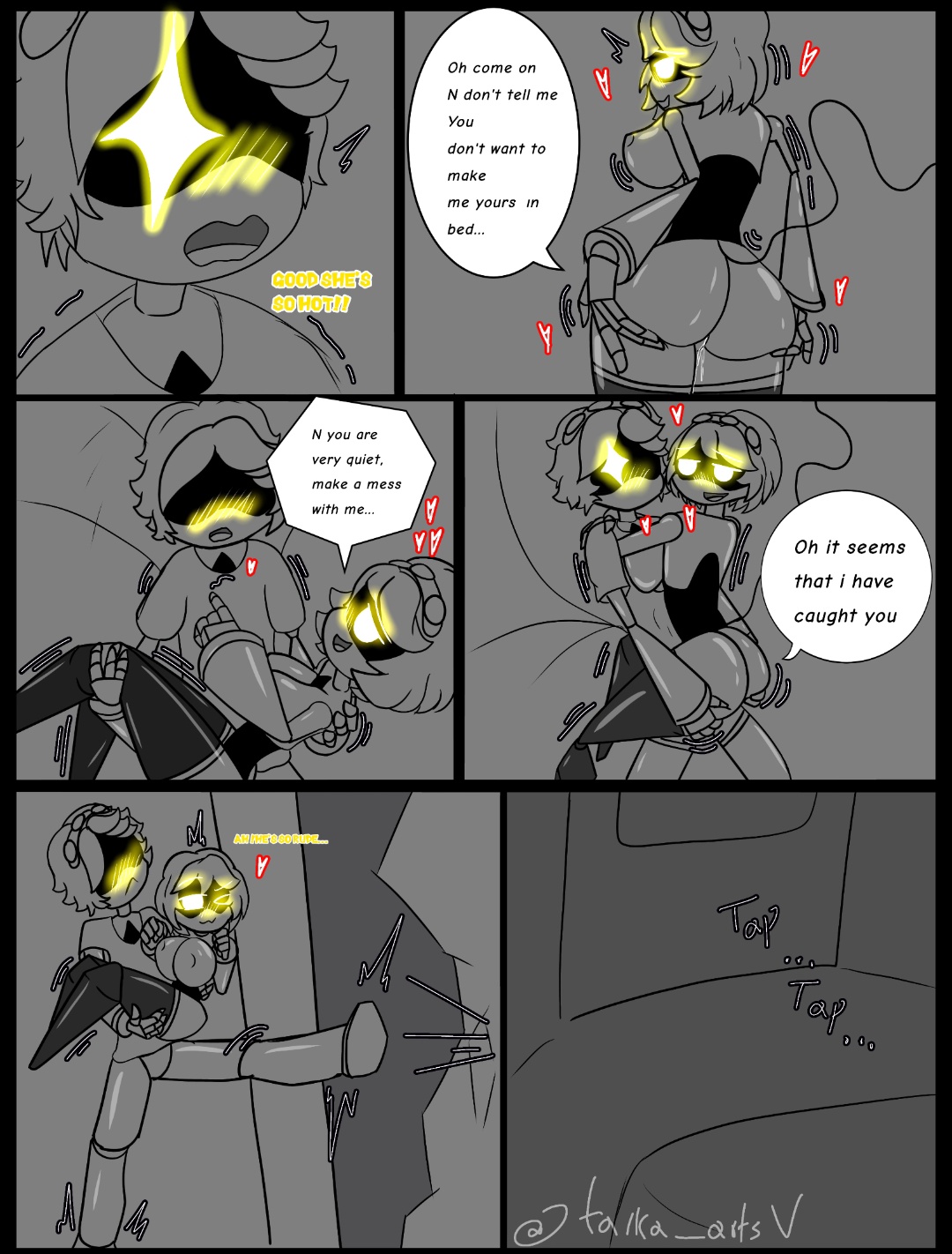 belly bulge, blowjob, comic, cum, cum in pussy, cum inside, deep penetration, deepthroat, envy (murder drones), excessive cum, excessive pussy juice, large breasts, large penis, murder drones, n (murder drones), pussy juice, pussy juice drip, robot, robot boy, robot girl, stomach bulge, tagme, taika artsv, too lazy to tag, v (murder drones), vaginal penetration, yellow eyes