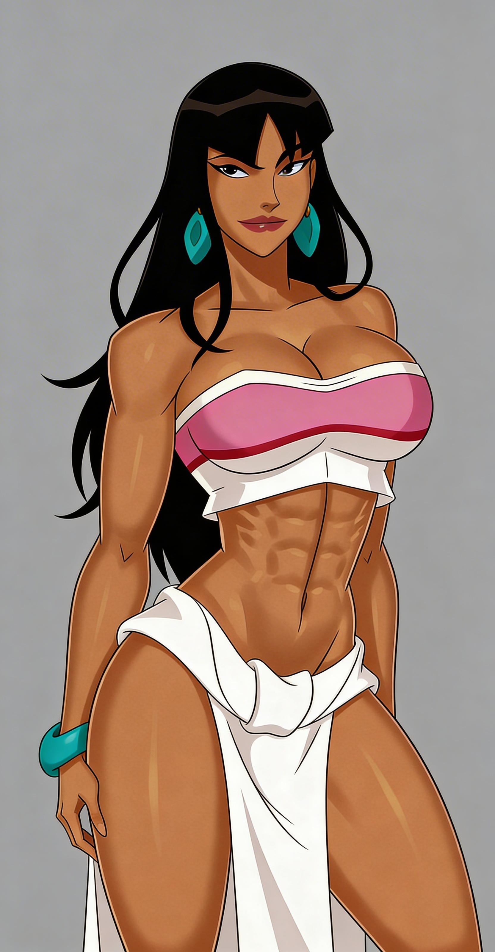1girls, alternate hairstyle, alternate version available, big breasts, black hair, breasts, chel, chel (cosplay), chel (the road to el dorado), cleavage, cosplay, dc, dc comics, fanart, female, female only, justice league: crisis on two earths, large breasts, long hair, mary batson, mary batson (alt), multiple girls, something unlimited, source request, sunsetriders7, superwoman, superwoman (mary batson), the road to el dorado