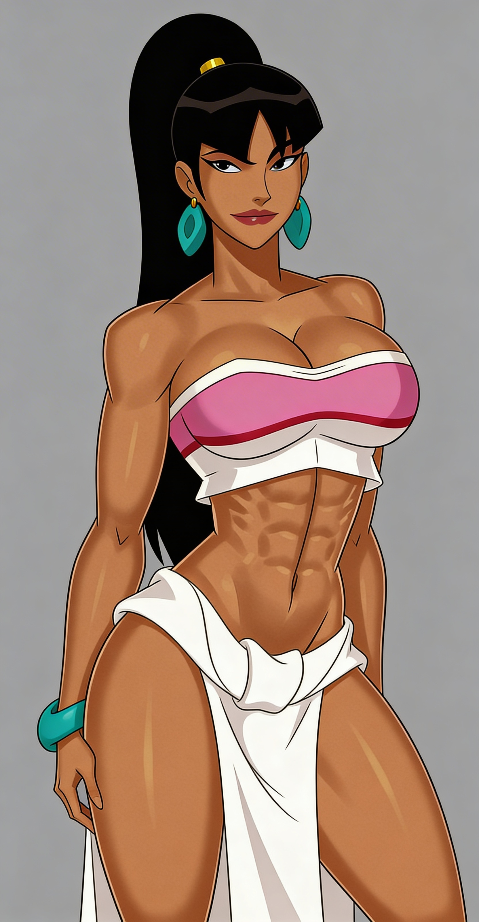 1girls, alternate version available, big breasts, black hair, breasts, chel, chel (cosplay), chel (the road to el dorado), cleavage, cosplay, dc, dc comics, fanart, female, female only, justice league: crisis on two earths, large breasts, long hair, mary batson, mary batson (alt), multiple girls, muscular female, ponytail, something unlimited, source request, sunsetriders7, superwoman, superwoman (mary batson), the road to el dorado