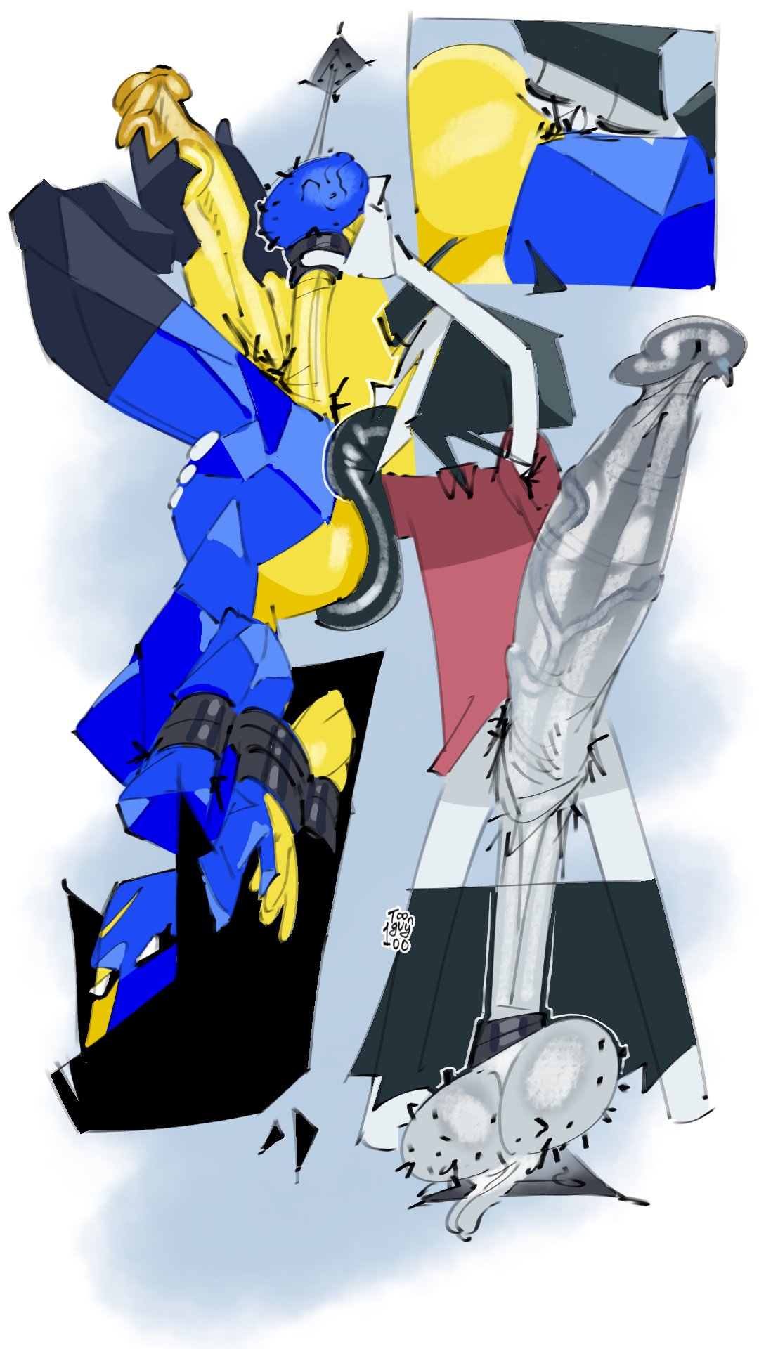 ball stretcher, ball stretching, chained, chains, commission, ena, ena (orginal), ena (series), futa on futa, futa only, futanari, long corona of glans penis, original character, peruvian female, pubes, pubes on face, pulling balls, rimming, rimming futa, sprite (toonguy100), toonguy100, upside-down, veiny penis