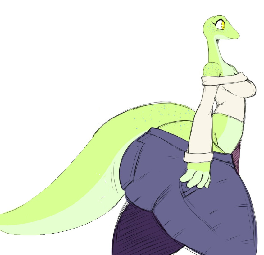 1girls 2018 4_fingers anthro ass big_ass big_butt biped bottom_heavy breasts butt clothed clothes clothing digital_media_(artwork) eyelashes featureless_breasts female female_only fully_clothed green_skin hi_res hips huge_ass huge_butt huge_hips hyper hyper_ass hyper_butt hyper_hips joy_(sssonic2) large_ass large_butt lizard looking_back non-mammal_breasts reptile scalie simple_background smile smiling solo solo_female sssonic2 thick thick_ass thick_tail thick_thighs thighs toes white_background wide_hips yellow_eyes