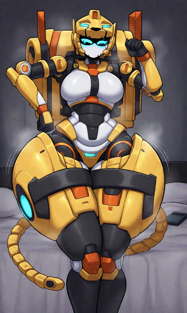 ai, ai generated, metal cardbot, robot, robot girl, robot humanoid, robotic arm, tachi (metal cardbot), tachy (metal cardbot)