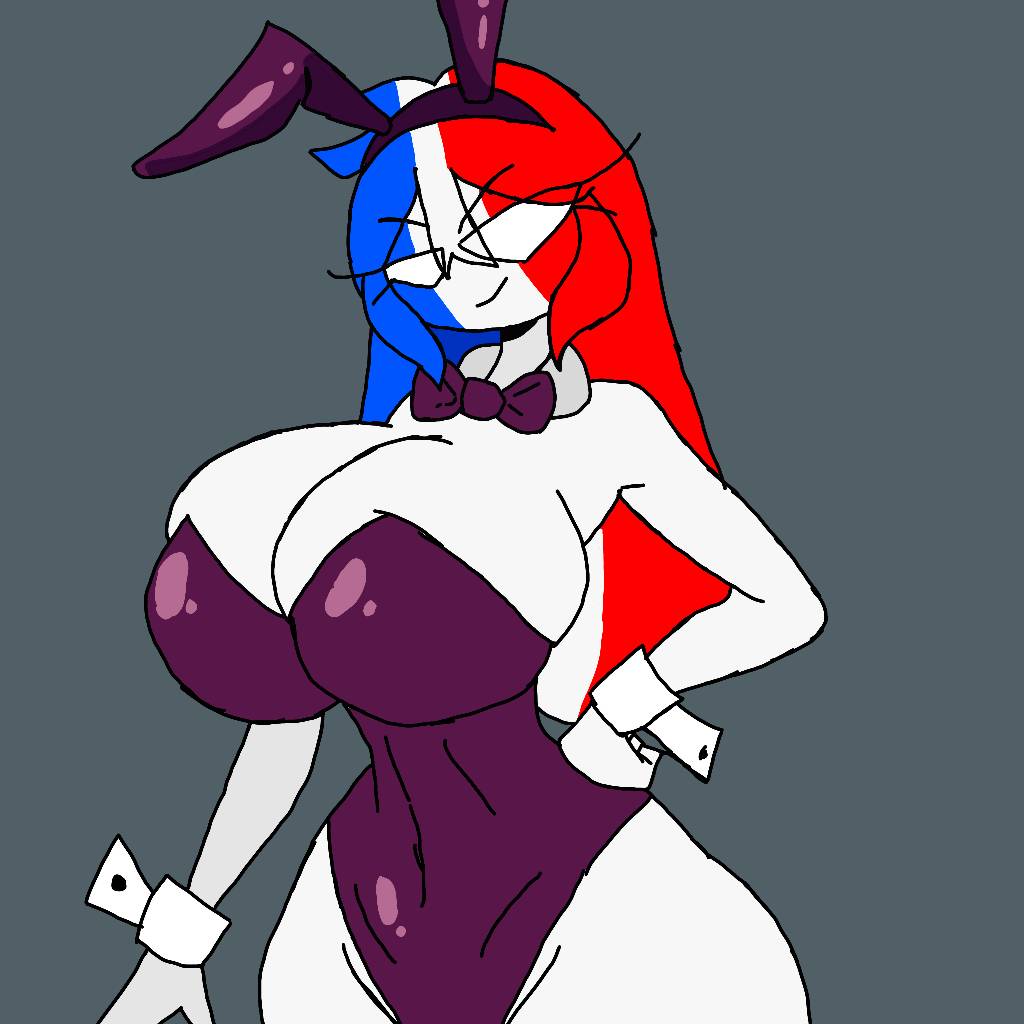 1girls, big breasts, breasts, country, country girl, countryhumans, countryhumans girl, female, female focus, female only, france, france (countryhumans), french female, french girl, playboy bunny, rabbit ears, traced, traced art, voluptuous, voluptuous body, voluptuous female