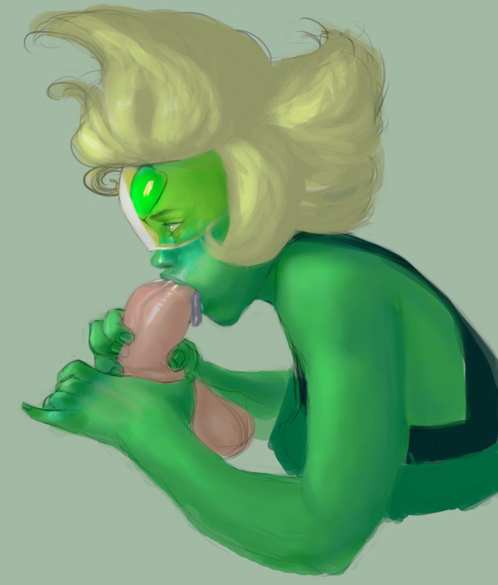 artist request, fellatio, female, gem (species), male, oral, penis, peridot (steven universe), steven universe, tagme