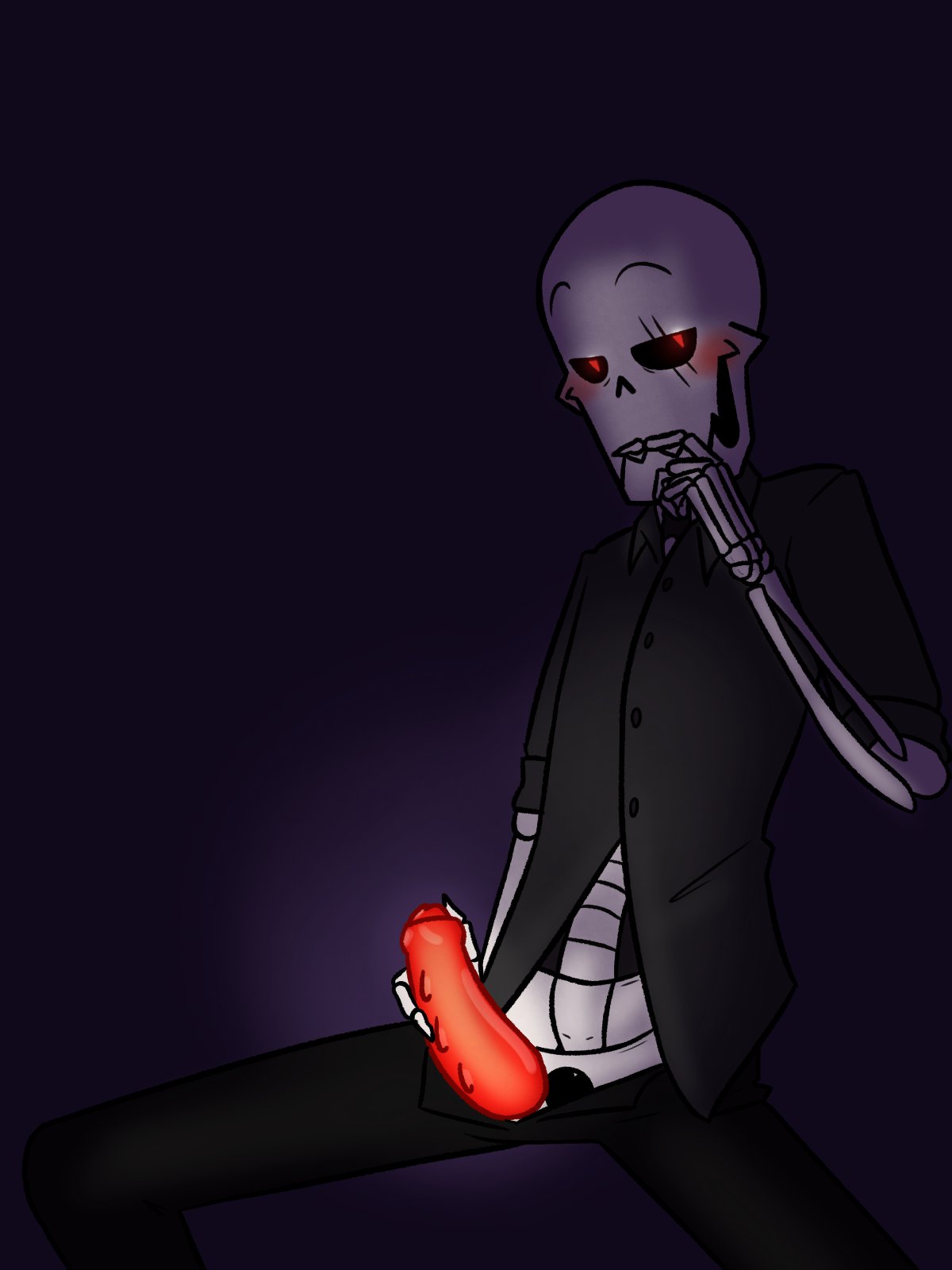 animated_skeleton bonely_hearts_club ectopenis highres looking_at_viewer male male_only mykinkispapyrus papyrus papyrus_au penis red_eyes red_penis skeleton solo solo_male tagme underfell underfell_papyrus undertale undertale_au undertale_fanfiction