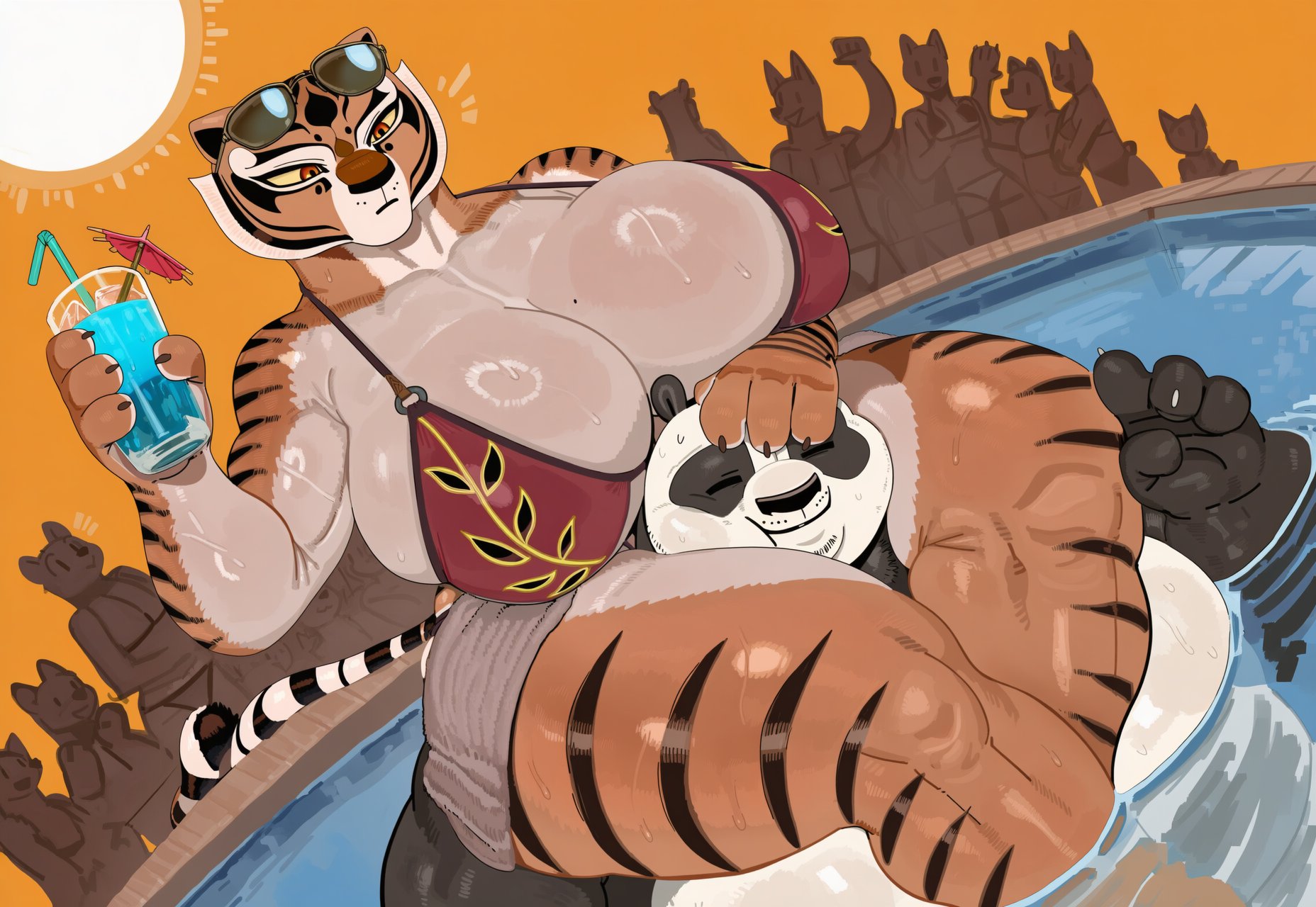 1boy, 1boy1girl, 1female, 1females, 1girl, 1girls, ai generated, anthro, artist request, female, furry, girl, kung fu panda, male, master po ping, master tigress, solo female, solo girl, tagme, tagme (artist), unkown artist