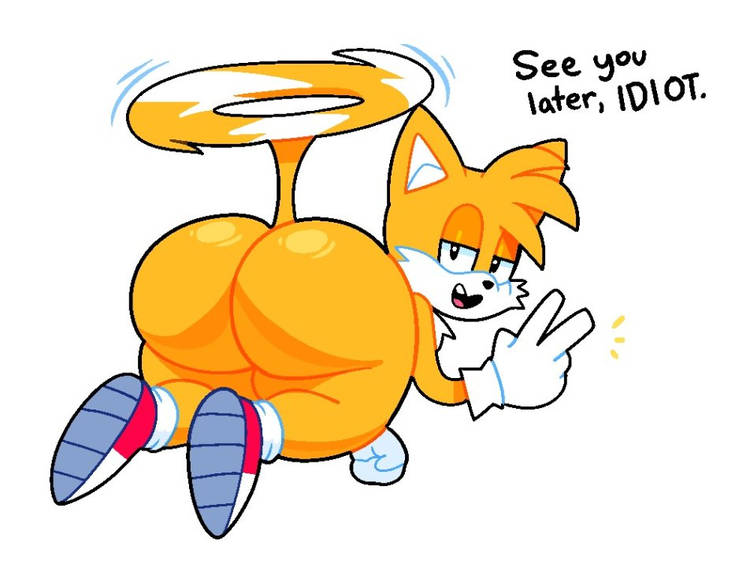 1boy, 2 tails, artist request, ass, footwear, fox, handwear, handwear and footwear only, male, male only, miles tails prower, nonsexual, nonsexual nudity, sega, solo, sonic (series), sonic the hedgehog (series), tagme, tails the fox