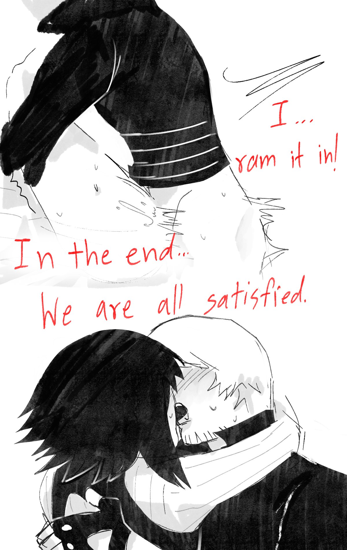 1boy, 1girls, 2d, ambiguous penetration, beard stubble, black and white, black hair, bottomless, bottomless female, bottomless male, casual sex, comic, dante (devil may cry), devil may cry, devil may cry (series), devil may cry 4, english text, female, french kiss, friends with benefits, hug, hugging, kissing, kissing while penetrated, lady (devil may cry), male, missionary position, rough sex, sommai, text, white hair, wolf cut
