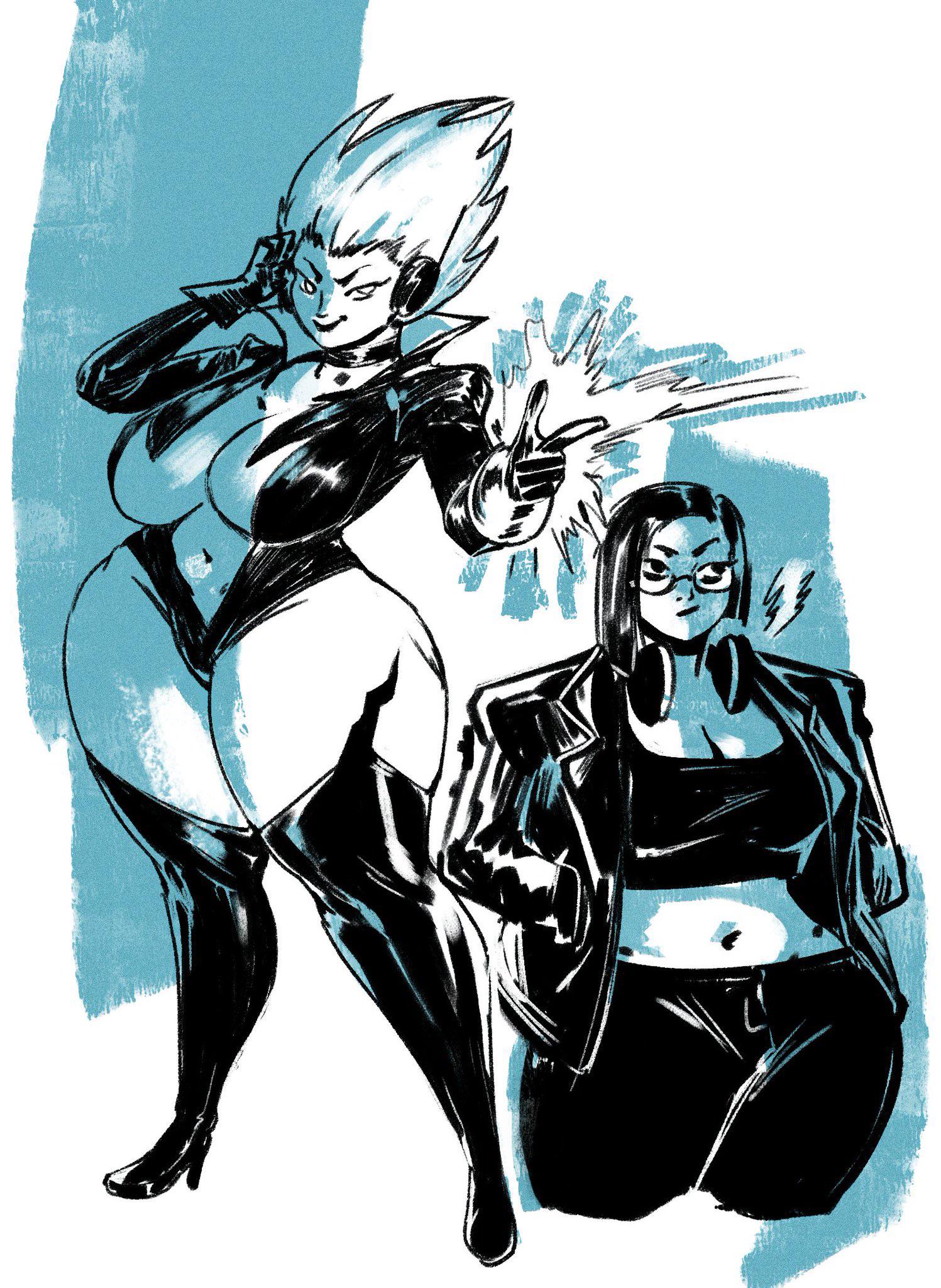 belly button, big breasts, breasts, cleavage, cleavage cutout, curvaceous, curvy, dc, dc comics, glasses, headphones, huge breasts, huge thighs, latex, leslie willis, livewire, midriff, navel, redblacktac, superman (series), superman: the animated series, supervillainess, thick, thick thighs, thighhighs, thighs, villainess, voluptuous, voluptuous female, wide hips
