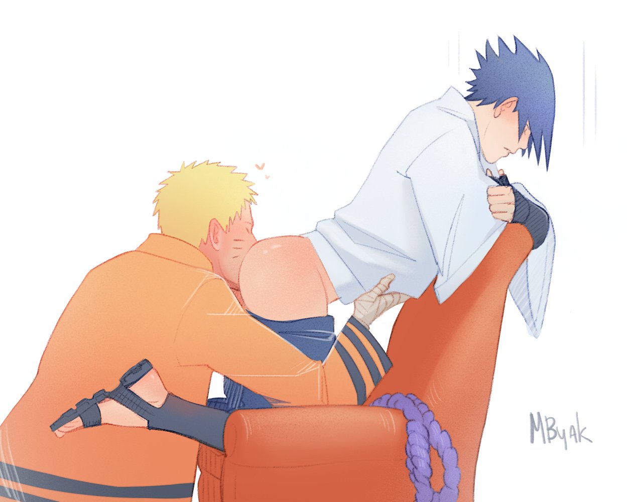 2boys anilingus ass bandage bandaged_arm blue_hair blush boruto:_naruto_next_generations closed_eyes clothed clothed_sex clothing couch feet femboy fingerless_gloves footwear gay gloves kneeling male male/male male_only mbyak naruto naruto_(series) naruto_shippuden on_knees pants_down rimjob rimming sandals sasuke_uchiha sex sitting sofa toes uzumaki_naruto whisker_markings whiskers yaoi yellow_hair