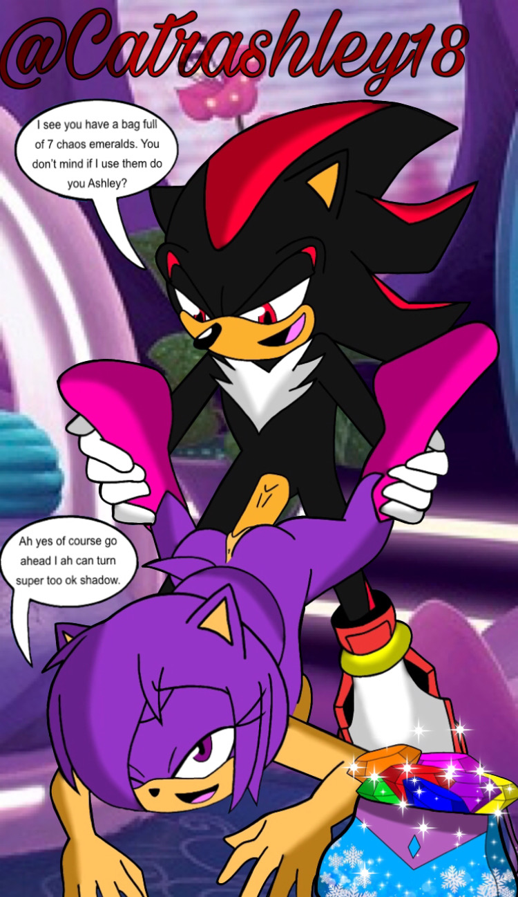 anthro ashley_the_hedgehog catrashley18 chaos_emerald shadow_the_hedgehog shadshley sonic_(series)