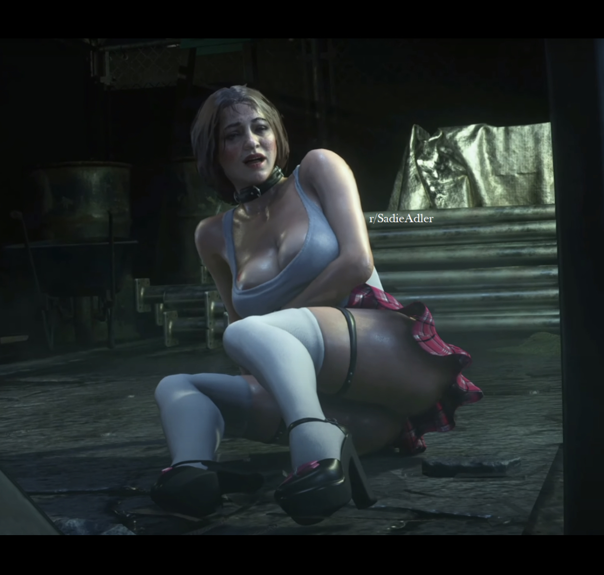 1girls, 3d, anastasia (red dead redemption 2), ass, big ass, big breasts, big butt, breasts, crying, dress, female, female only, high heels, on floor, red dead redemption (series), red dead redemption 2, rockstar games, solo, solo female