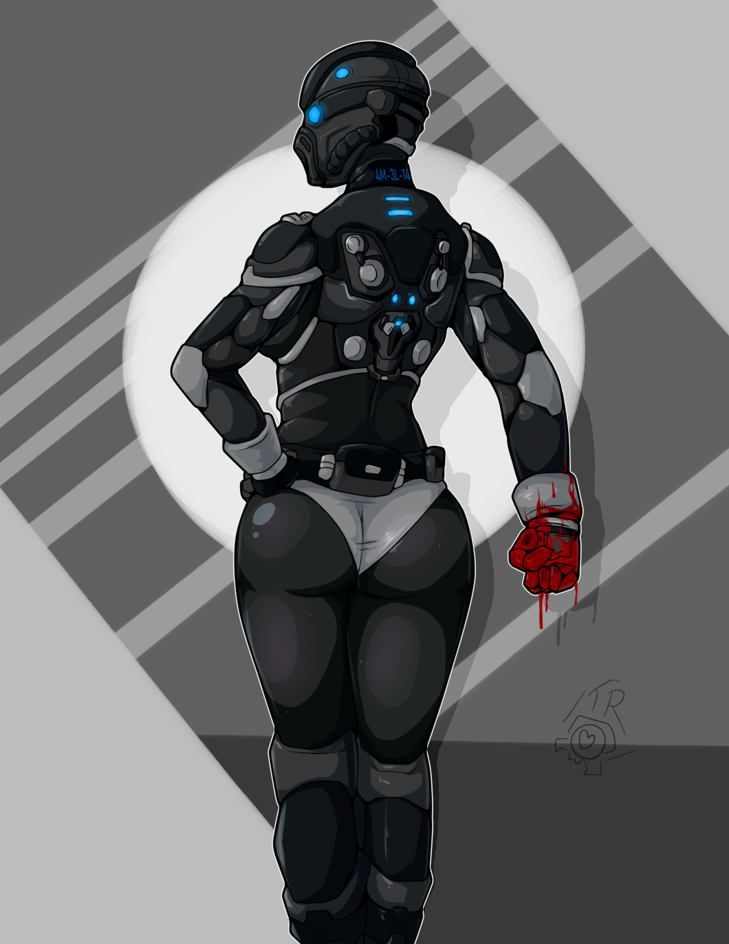 armor blood cog_soldier female female_only fist from_behind fully_clothed gears_of_war hand_on_hip implied_anal implied_fisting onyx_guard solo solo_female solo_focus tagme thiccrobots thick thick_ass