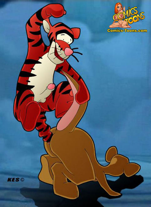 anal comics-toons disney furry interspecies kanga kangaroo kes_(artist) mammal marsupial penis smooth_skin tail_sex tiger tigger winnie_the_pooh_(franchise)