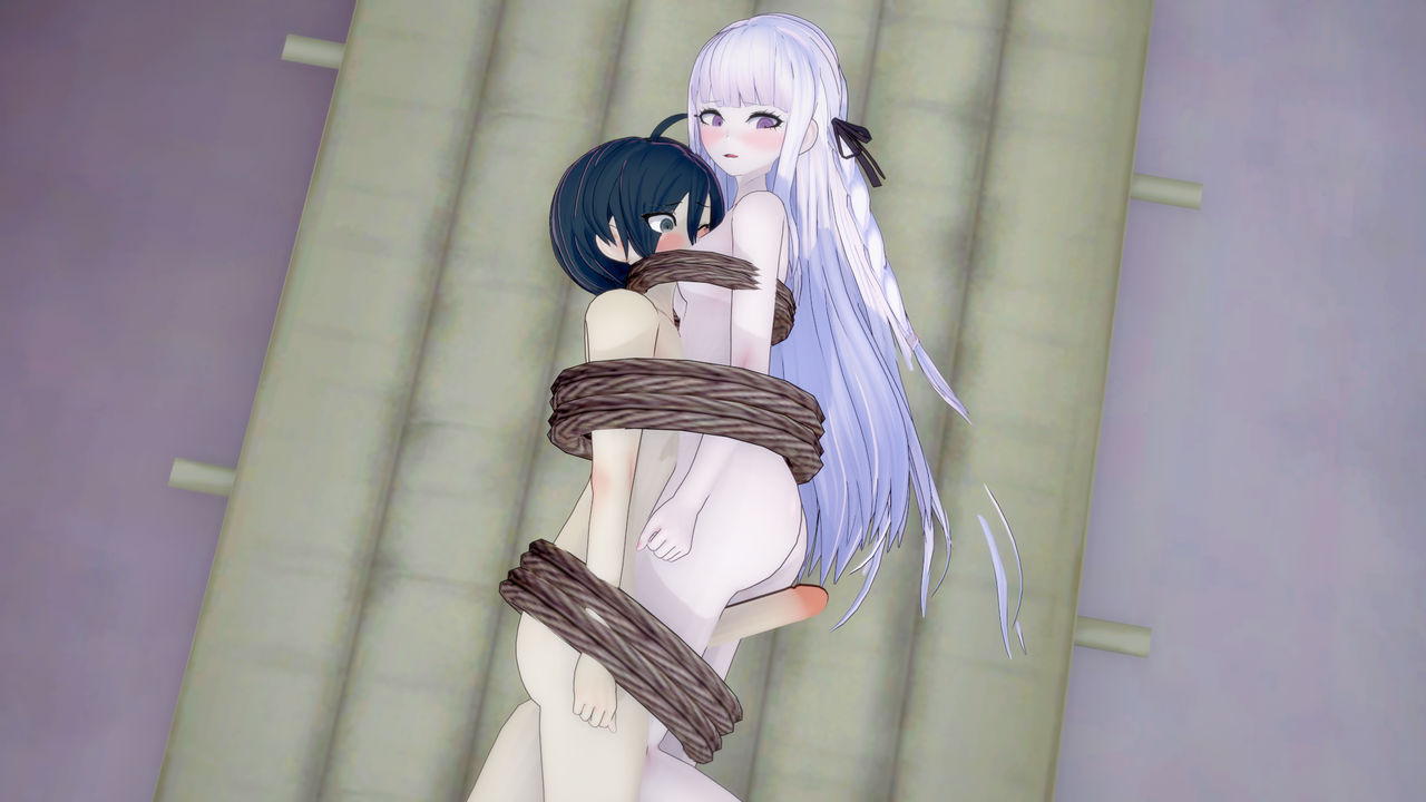 1boy, 1girls, 3d, ass, bondage, bound together, breast smother, breasts, danganronpa, danganronpa v3, danganronpa: trigger happy havoc, duo, erection, female, femsub, kirigiri kyoko, koikatsu, male, male and female subs, malesub, multiple subs, nude, penis, restrained, saihara shuuichi, straight, straight hair, tied together, ultimateenf