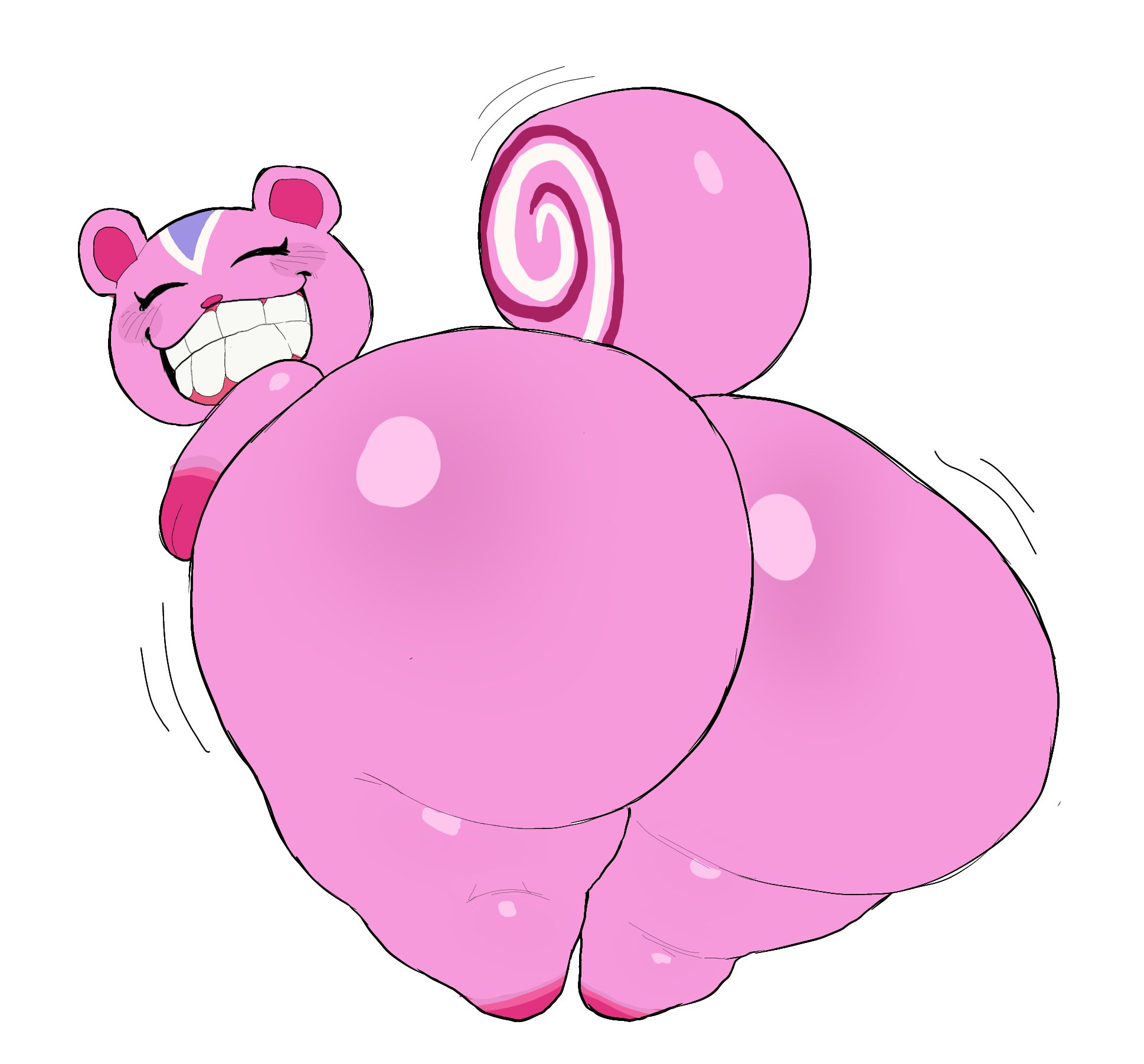 2025, animal crossing, ass, ass bigger than head, ass focus, bubble ass, bubble butt, butt focus, dagothurfanclub, dogrush, female, female focus, female only, funny, fur, furry, huge ass, huge butt, newnerevar, peanut (animal crossing), pink body, pink fur, sciurid, shitpost, smile, smiling, smiling at viewer, squirrel, squirrel ears, squirrel tail