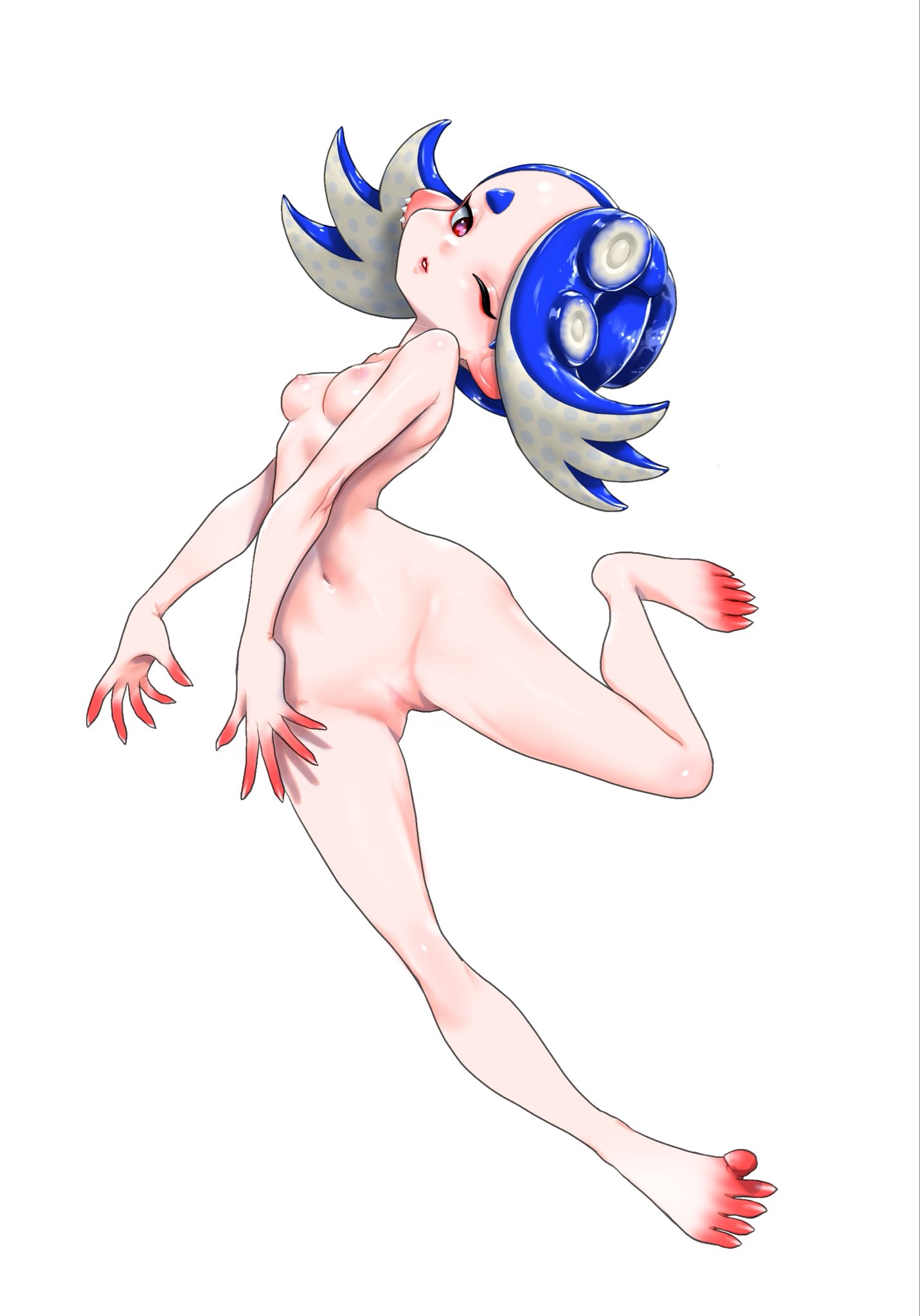 completely nude, completely nude female, koharuno2, nipples, octoling, octoling girl, pussy, shiver (splatoon), shiver hohojiro, splatoon, splatoon (series), splatoon 3, tagme, tentacle hair
