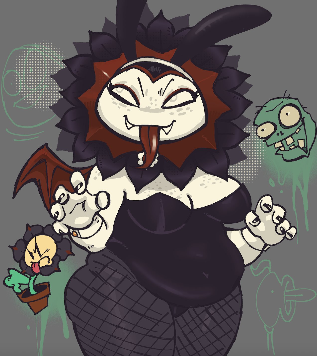 1girls, anthro, anthrofied, ass, blublrfan1991, breasts, chubby, chubby female, dark flower (pvz), female, flora fauna, plant, plant girl, plant humanoid, plantie, plants vs zombies, plants vs zombies: garden warfare, plants vs. zombies, popcap games, pussy, sunflower (pvz), vampire sunflower (pvz), vivi (fuk044), zombie (plants vs zombies), zombie (pvz)