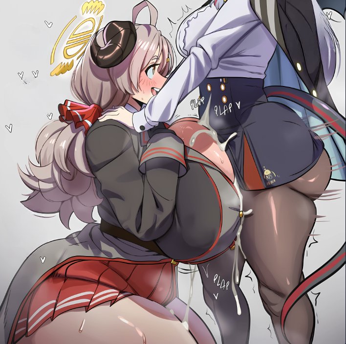 ai generated, blue archive, faceless futa, female, futa on female, futanari, haruna (blue archive), izumi (blue archive), light-skinned female, light-skinned futa, lovelyzen, paizuri