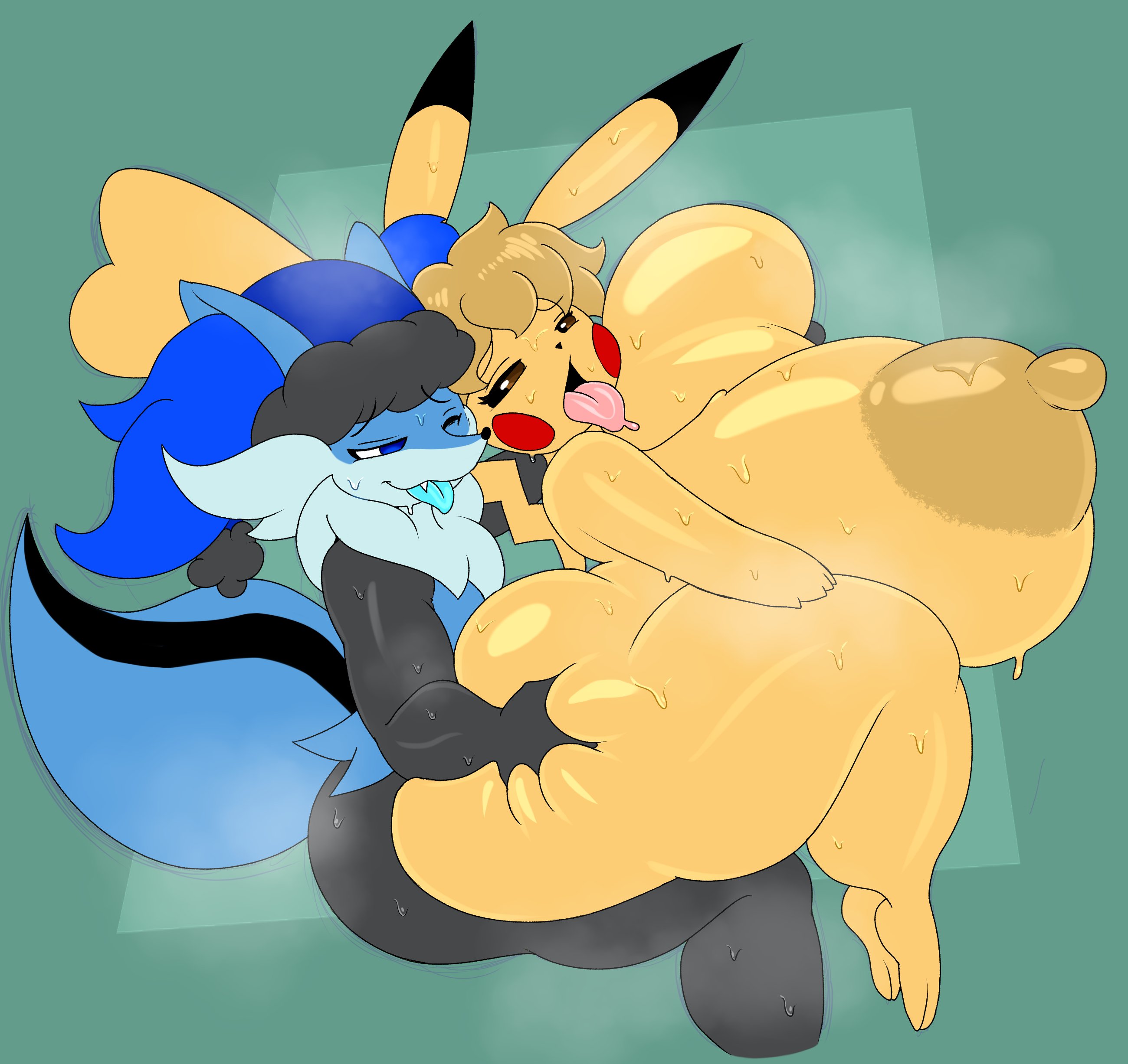 anthro, anthro female, anthro male, anthro only, big ass, big breasts, big penis, braixen, breasts, bubble butt, cleavage, female, female anthro, female pokemon, furry, furry female, furry male, furry only, huge ass, huge breasts, huge cock, hyper, hyper breasts, karter (thixxen), kirbot12, male, male pokemon, mary (joaoppereiraus), nipples, penis, pikachu, pokemon, pokemon (species), sex, thick thighs, wide hips