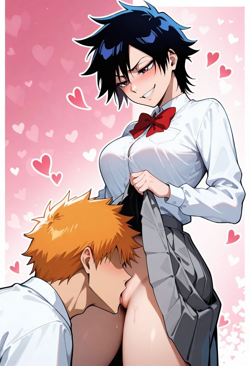 1boy, 1girls, ai generated, arisawa tatsuki, bleach, eating pussy, female, kurosaki ichigo, male, pussy, tagme, tatsuki arisawa