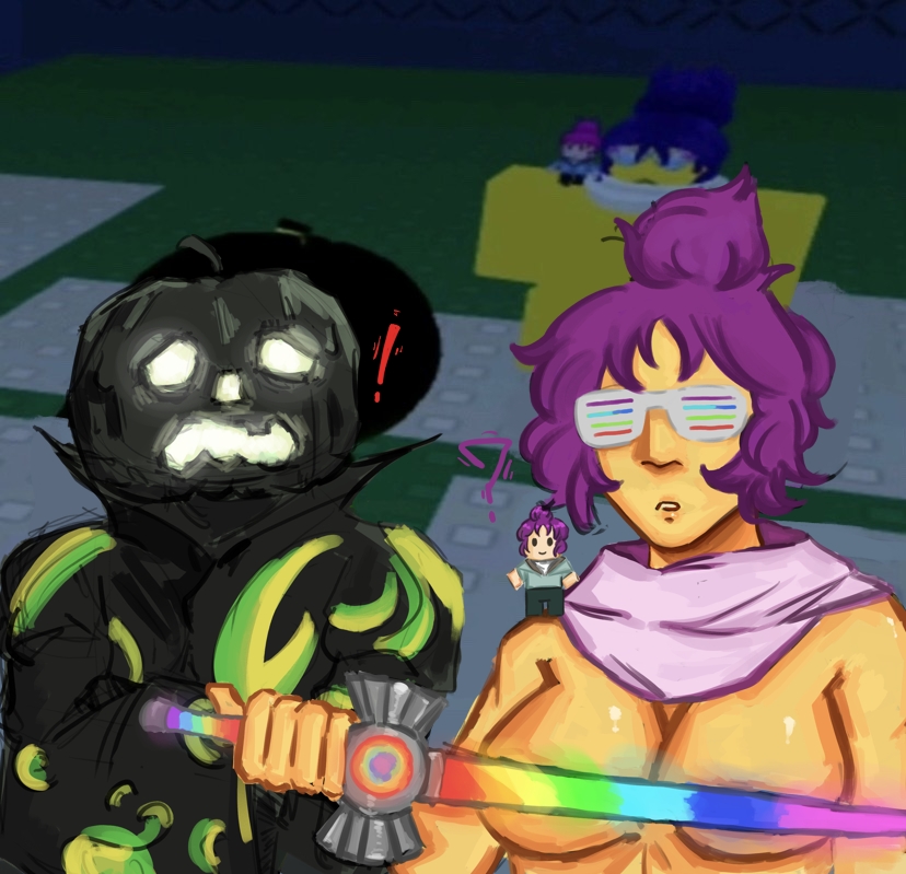 !, 1boy, 1girls, breasts, brighteyes, brighteyes (forsaken), censored nipples, convenient censoring, dusekkar (forsaken), female, forsaken (roblox), gipotrah, male, nude female, reference image, roblox, roblox game, robloxian, self upload, tagme, toazuku, where yo clothes at